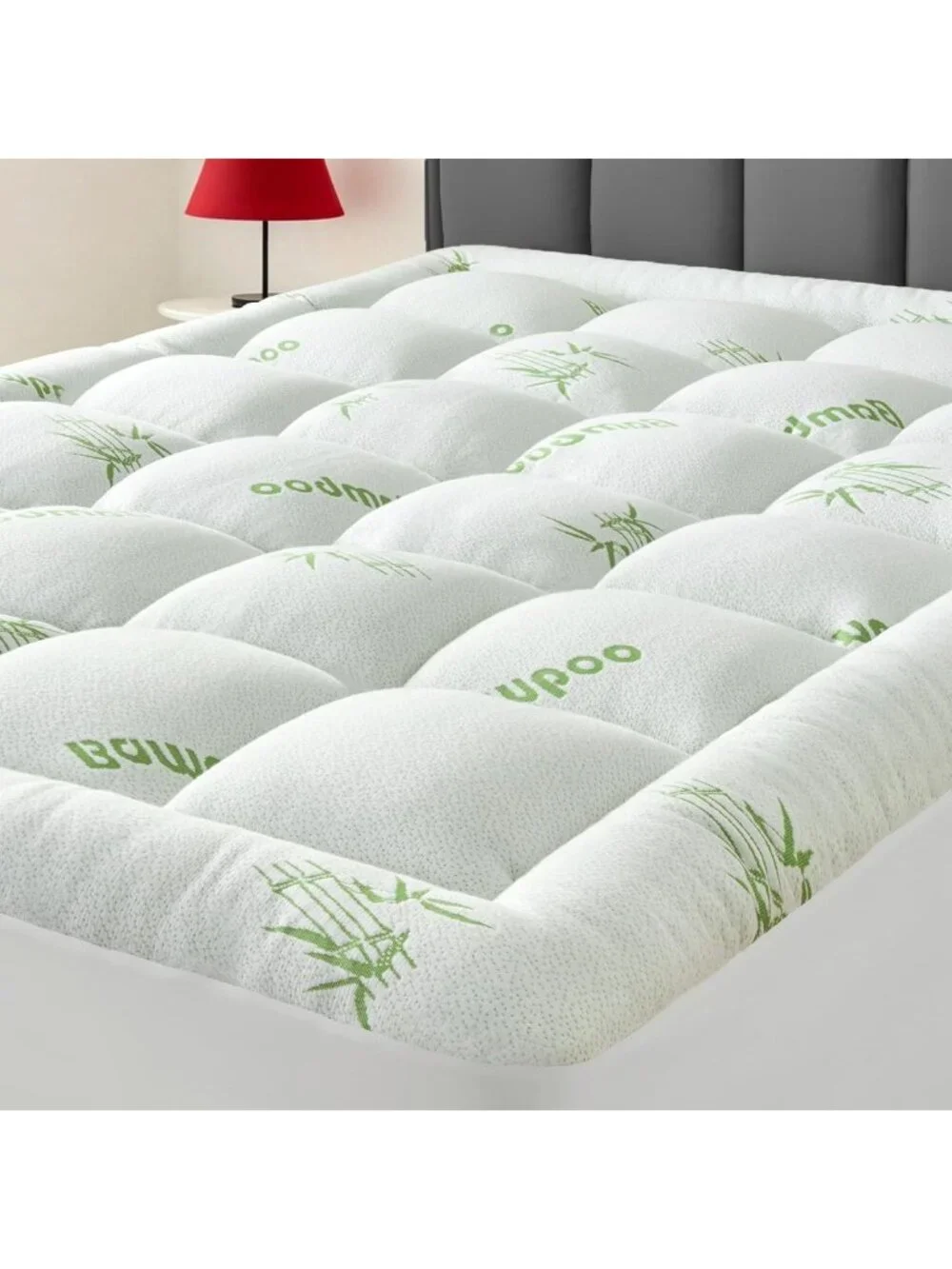 Queen Mattress Topper - Soft Bamboo Pillow Top, Cooling Protector, Deep Pocket